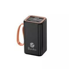 Power Bank Baraka BRK-PB02 20000MAH avec 1 entrée micro/type-C et 4 sorties USB noir et blanc