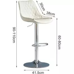 Chaise tabouret Modernes en Similicuir réglables, pivotant à Hauteur de comptoir