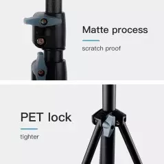 Trépied jmary mt-75, sol pour appareils photovidéo + smartphone, 800-2100mm, Noir