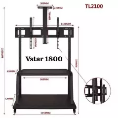 Support téléviseur sur pied mobile ultra-robuste Airflux AF-Y806-2 pour Écrans de 32 à 100 pouces