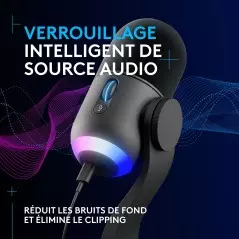 Microphone Logitech G Yeti GX super cardioïde - USB - Rétroéclairage RGB