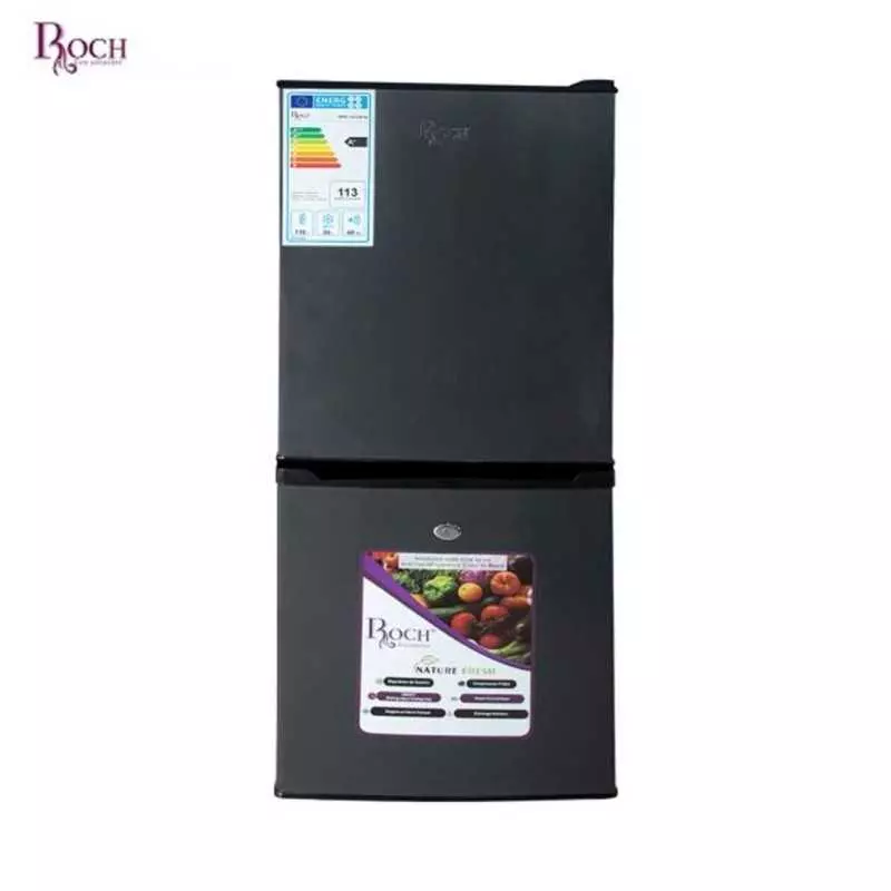 Réfrigérateur combine 2 tiroirs ROCH RFR-145DB-W gris