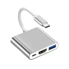 Câble multi ports 4K 3-en-1 type-c vers HDTV + port Usb3.0