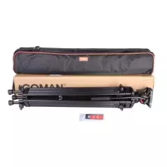 Trépied caméra professionnel en aluminium COMAN DX16LQ5S avec tête fluide Q5S