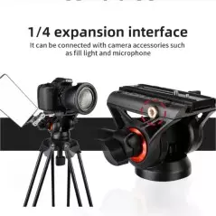 Trépied caméra professionnel en aluminium COMAN DX16LQ5S avec tête fluide Q5S