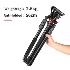 Trépied caméra professionnel monopode en aluminium COMAN DF06Q5S avec tête fluide Q5S