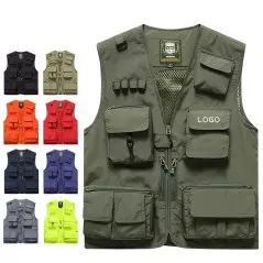 Gilet multi-poches pour hommes, gilet de pêche, escalade, randonnée, photographie, camping, bénévole, gilet d'hiver