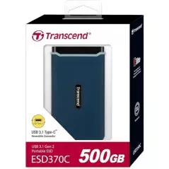 Disque Dur externe USB 3.1 TRANSCEND ESD370C 500Gb SSD M.2 PCIe sur port Type C