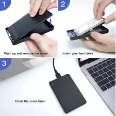 Boîtier HDD Disque dur USB3.0 SATA 2.5 pouces en plastique 5Gbps Support UASP pour SSD 4To