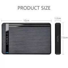 Boîtier HDD Disque dur USB3.0 SATA 2.5 pouces en plastique 5Gbps Support UASP pour SSD 4To