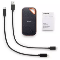 Disque Dur externe SSD SANDiSK Extreme PRO 4Tb portable USB-C/A 3.2 (2000Mb/s) avec conception résistante aux chocs