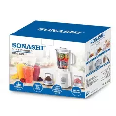 Mixeur Sonashi SB-133N 3 en 1 avec bol et moulin 1.6 Litres 650W Blanc