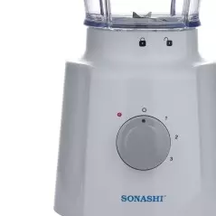 Mixeur Sonashi SB-133N 3 en 1 avec bol et moulin 1.6 Litres 650W Blanc