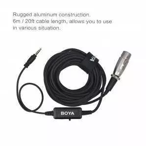 Microphone BOYA BY-BCA6 XLR 3.5mm Plug Câble pour iPad iPhone iPod Touch et autres appareils mobiles