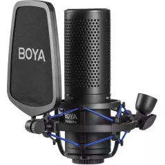 Micro studio à condensateur BOYA BY-M1000 Pro Directivités multiples - XLR - Filtre anti-pop - Suspension anti-vibrations