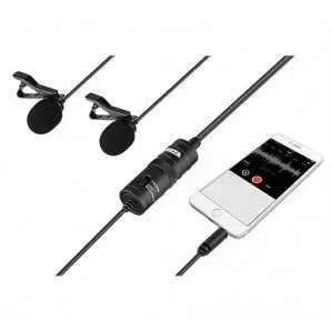 Microphone Double BOYA BY-M1DM omnidirectionnel Lavalier