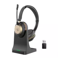 Casque Bluetooth avec micro et support pour le bureau du centre d'appels