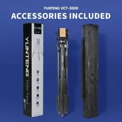 Trépied professionnel YUNTENG VCT-3000 3 mètres Tête panoramique Support robuste pour caméra vidéo numérique