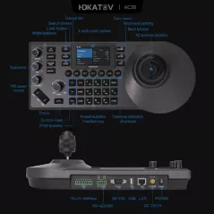 Contrôleur PTZ multifonctionnel RS232 RS485 POE PTZ Contrôleur de clavier de caméra à distance pour système de conférence