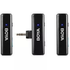 Système de microphone sans fil tout-en-un BOYA BOYALINK pour 2 personnes avec connecteurs interchangeables (2,4 GHz)