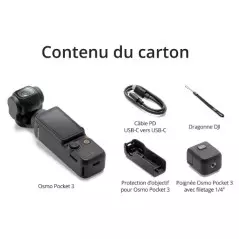 Caméra portable pour smartphone nacelle mécanique à 3 axes DJI Osmo Pocket 3 4K écran OLED 2" 556 x 314 pixels