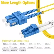 Câbles de raccordement en fibre optique monomode OS2 SC vers LC single mode 10m