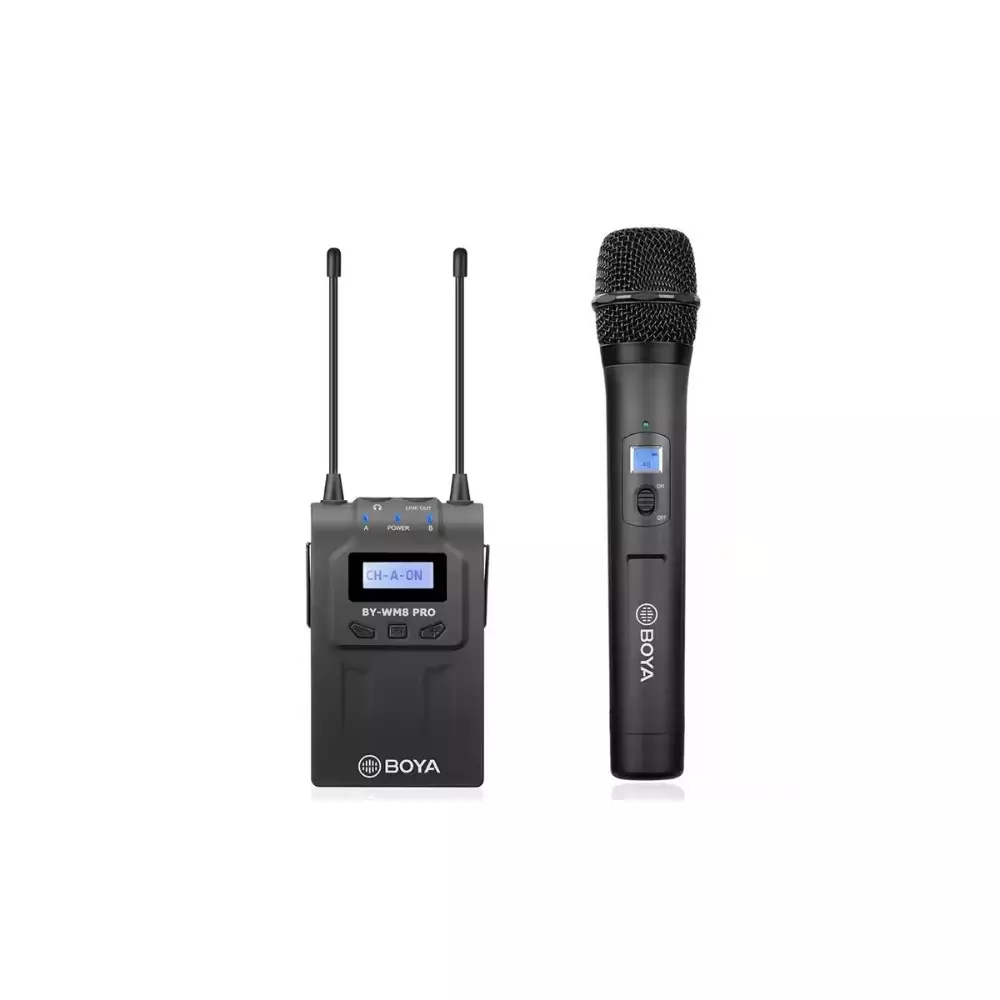 Système de micro cravate sans fil BOYA BY-WM8 PRO-K3 monté sur caméra