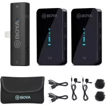 Microphone numérique sans fil BOYA BY-XM6-S4 2 micros avec connecteur Lightning pour appareils iOS (2,4 GHz)