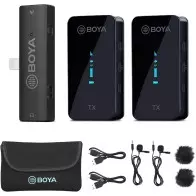 Microphone numérique sans fil BOYA BY-XM6-S4 2 micros avec connecteur Lightning pour appareils iOS (2,4 GHz)