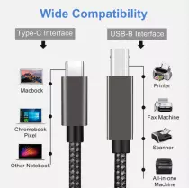 Câble imprimante USB 2.0 mâle à B mâle C