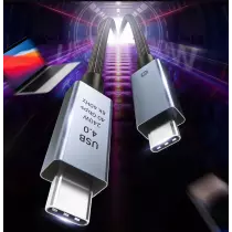 Cable Type C double transmission haute vitesse 8K 40Gbps de PD240W compatible avec l'écran du câble de données iph 15