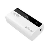 Power Bank Baraka BRK-PB11 5000mAh avec 1 entrée micro/type-C et 1 sortie USB + 1 sortie type-C blanc