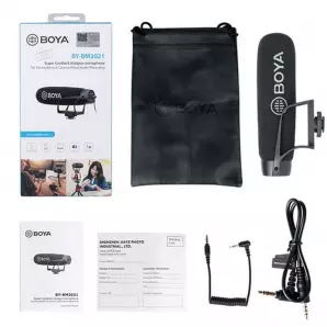 Microphone BOYA BY-BM2021Cardioïde pour Appareil reflex numérique & smartphone android avec 3.5MM TRRS Adaptateur de câble