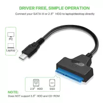 Convertisseur Type-C en SATA 2.5 pouces disque dur externe HDD SSD 22 broches usb 3.0 pour téléphone Mobile et tablette