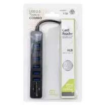 Hub USB type-c à 6 ports, avec Interface USB 2.0 carte SD TF, lecteur de fichiers