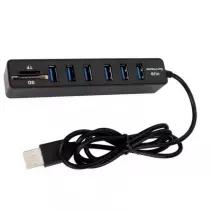 Hub USB type-c à 6 ports, avec Interface USB 2.0 carte SD TF, lecteur de fichiers