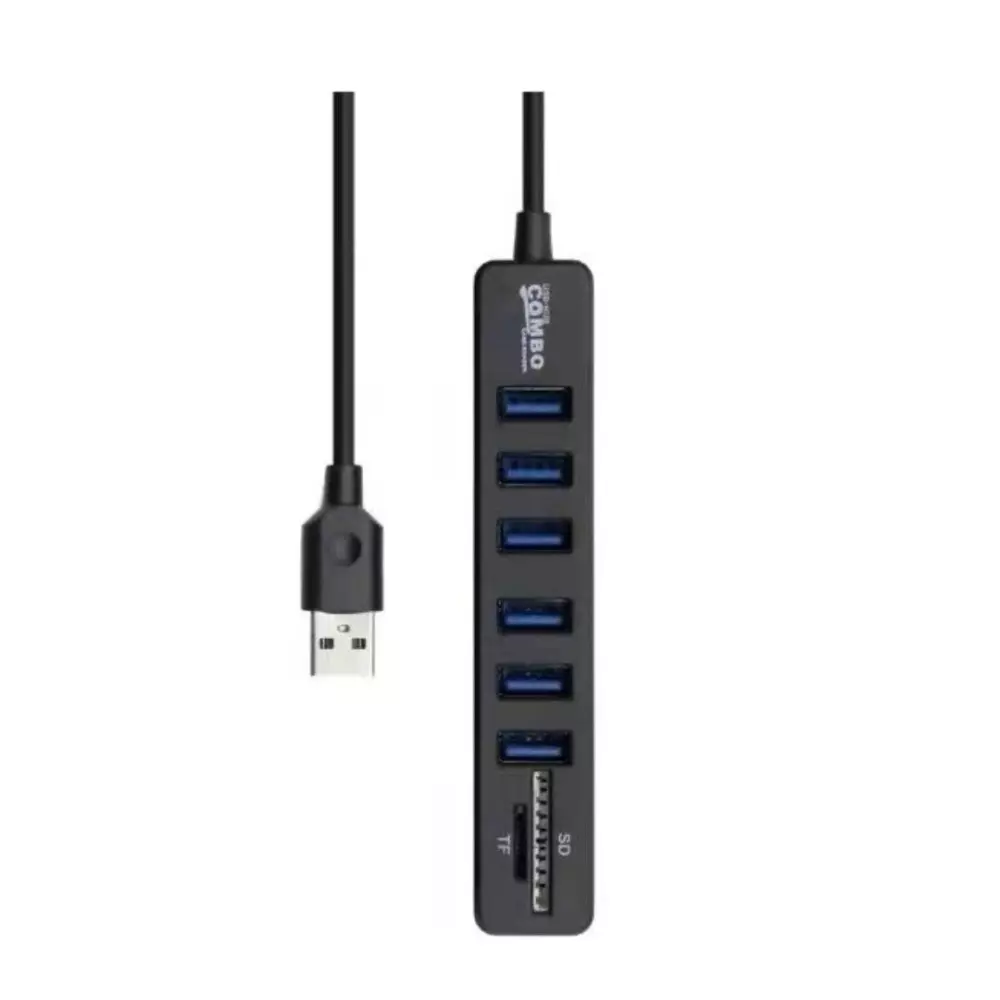 Hub USB type-c à 6 ports, avec Interface USB 2.0 carte SD TF, lecteur de fichiers