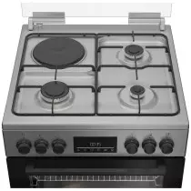 Cuisinière a gaz 3 feux mixte BEKO FBE6332 + 1 feu électrique 60x60cm