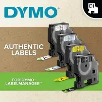 Ruban d'étiquettes auto-adhésif DYMO Standard D1 43613 original noir et blanc