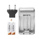 Chargeur batterie AA et AAA Sony 4600MAH avec 2 piles rechargeables AA