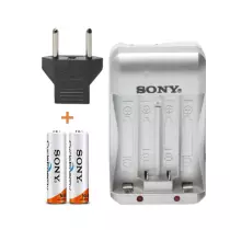 Chargeur batterie AA et AAA Sony 4600MAH avec 2 piles rechargeables AA