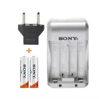 Chargeur batterie AA et AAA Sony 4600MAH avec 2 piles rechargeables AA