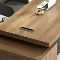 Mobilier de bureau OZ‑EDK0418 Bureau d’angle professionnel avec caisson intégré