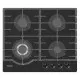 Haier Gaz 4 Feux Noir - Plaque Encastrable Verre