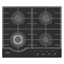 Haier Gaz 4 Feux Noir - Plaque Encastrable Verre