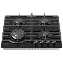 Haier Gaz 4 Feux Noir - Plaque Encastrable Verre