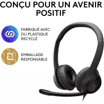 Casque USB Logitech H390  Microphone Anti-Bruit  Commandes Intégrées  Confort Durable