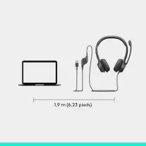 Casque USB Logitech H390  Microphone Anti-Bruit  Commandes Intégrées  Confort Durable