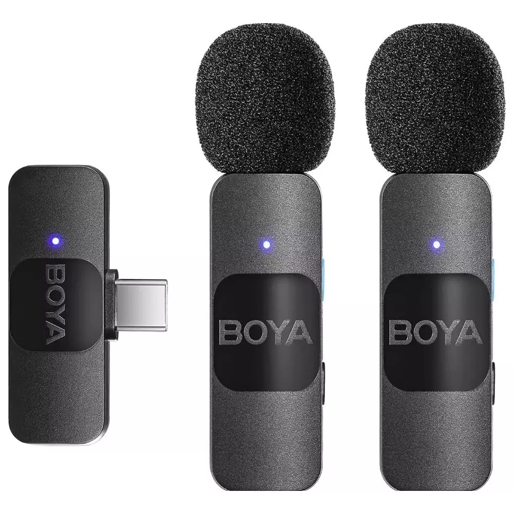 Micro Sans Fil BOYA BY-V20  Double Canal USB-C  Réduction de Bruit