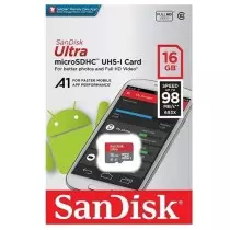 SanDisk Ultra 16 Go microSDHC | 98 Mo/s U1 A1 pour Téléphone & Full HD